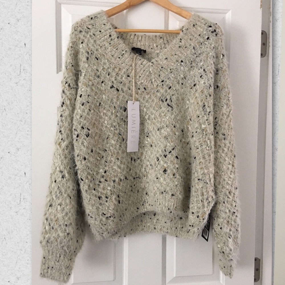 Lumiere cream sweater with gold and black details